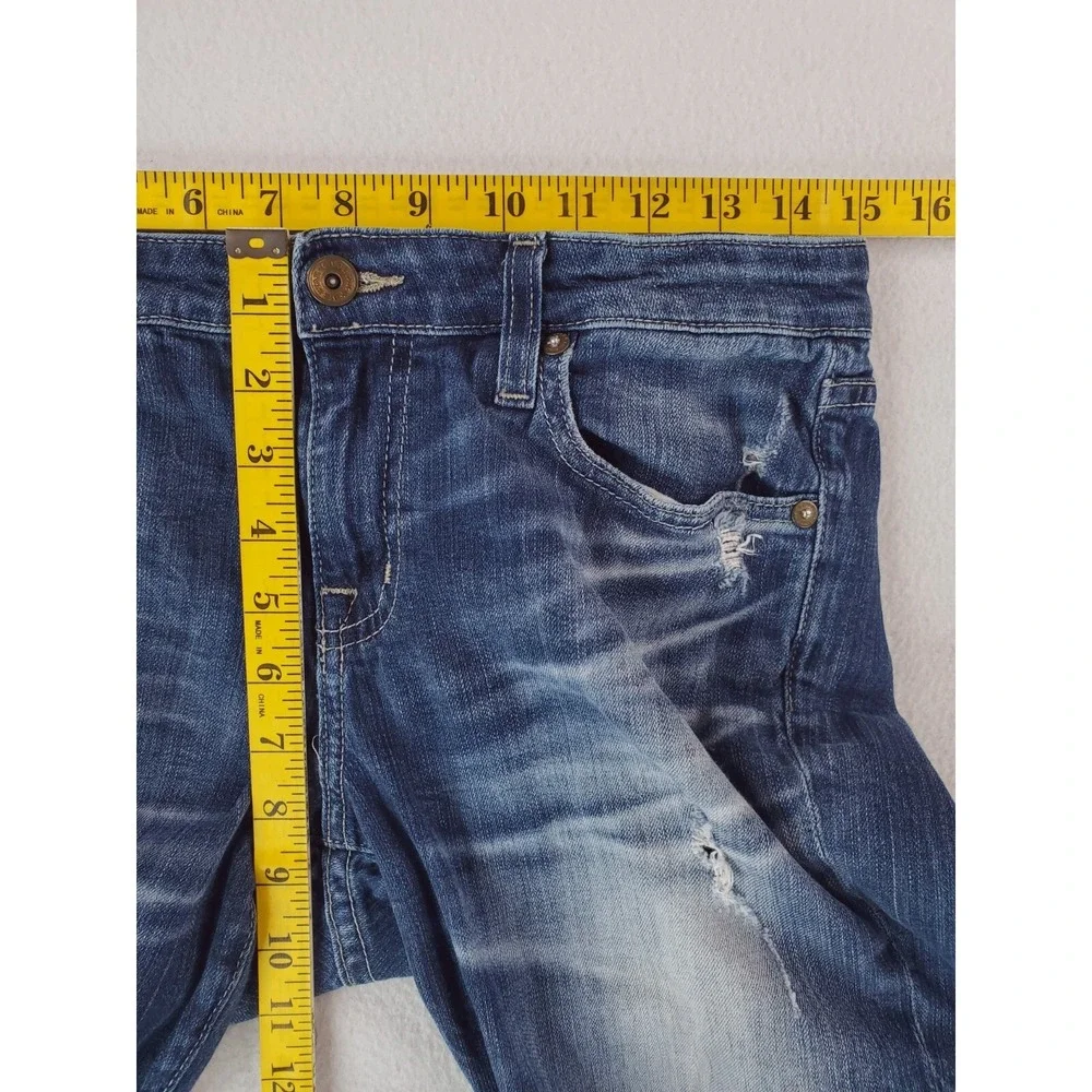 Big Star Jeans Womens 26‎ Maddie Bootcut Y2K Low Rise Distressed Stretch Denim